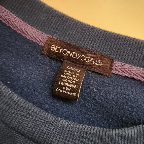 Beyond Yoga Cropped Blue Sweatshirt - Size L - Picture 3 of 3